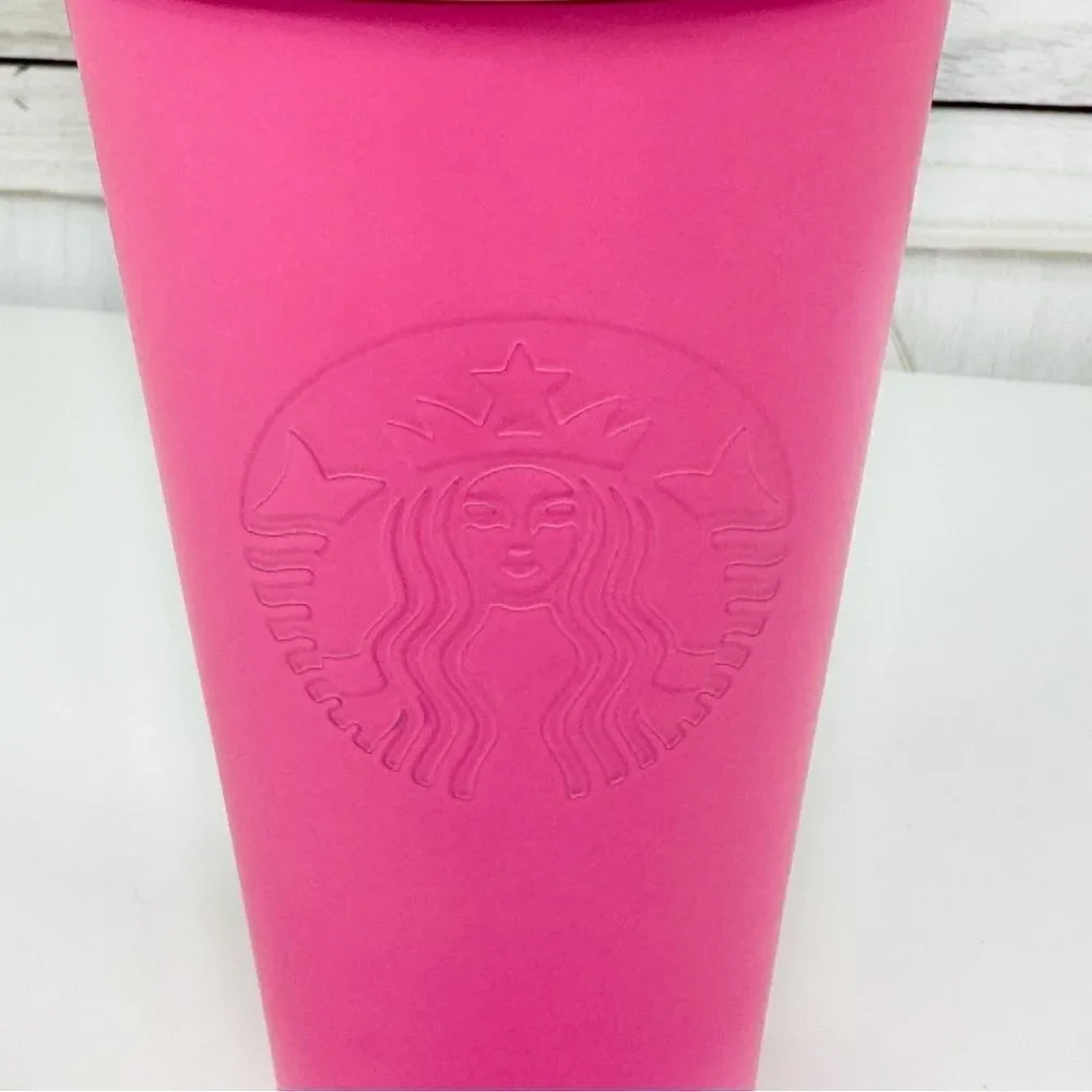 Starbucks HTF‎ 2014 Stainless Steel Tumbler Cup Barbie Hot Pink 16oz